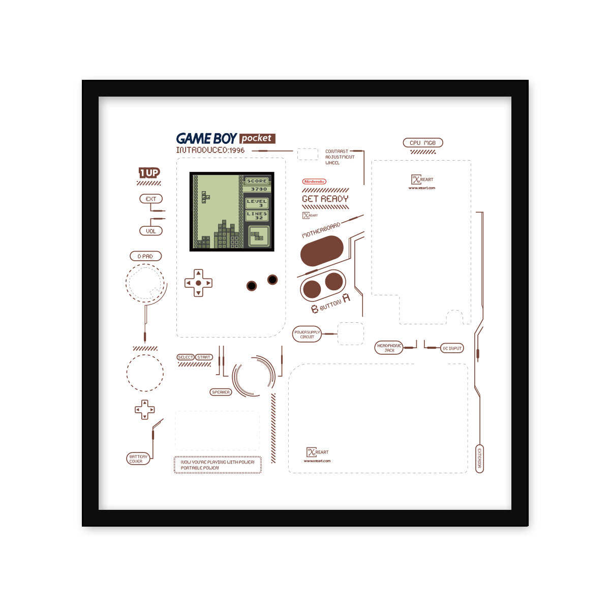 gameboy pocket teardown frame