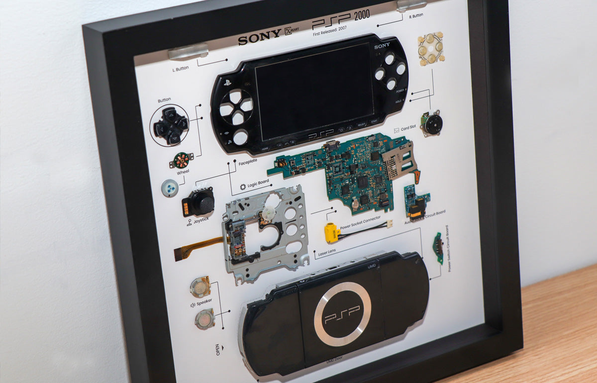 Disassembled PSP 2000 Framed art